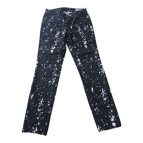 Two by Vince Camuto Splatter Print Pants Size 8 | Black White Straight Leg - Picture 1 of 8